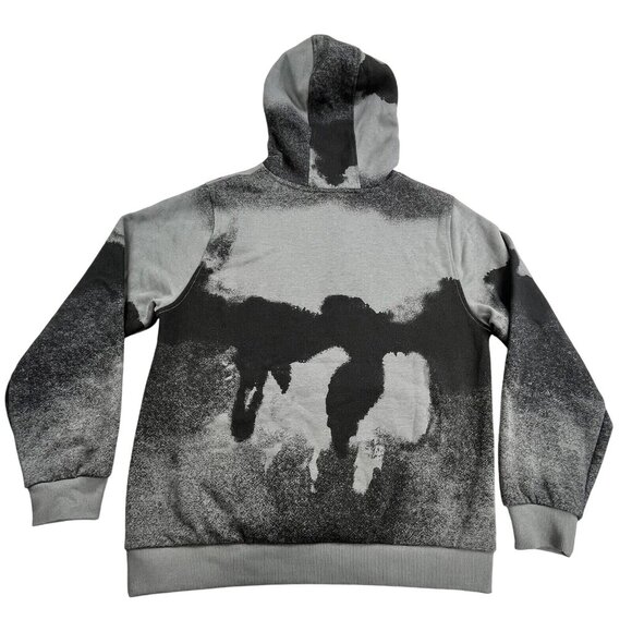 Nike Women's Hoodie Black Medium Paint Splatter Tie Dye Camo Bleed Grunge Vibe - Picture 2 of 9